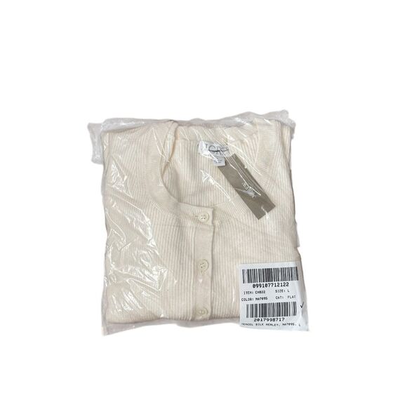 NWT J CREW Henley sweater in TENCEL™ blend in Cream/white - Picture 6 of 7